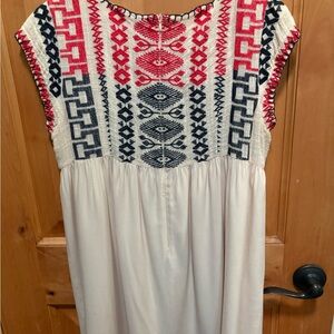 Embroidered Cap Sleeve Dress